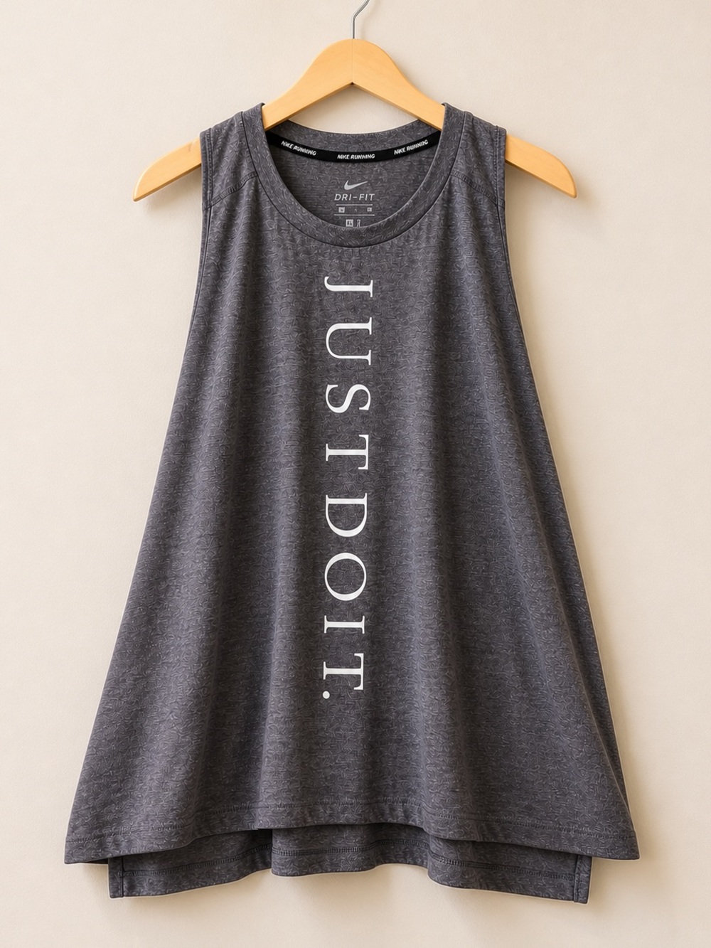 Nike Dri-FIT Just Do It Tank Gray Racerback Workout Top XL Athletic